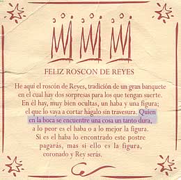 Etiqueta del rosc�n de este a�o