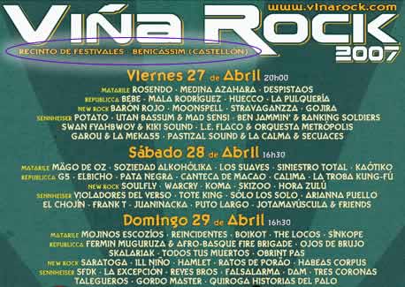 Cartel Viña Rock 2007 Cartel Viña Rock 2007