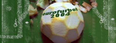 Déjate a piel en el campo pero cállate, hombre Cartel-montaje de la Eurocopa'04