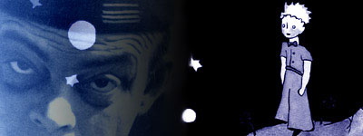 Le Petit Prince mirando las estrellas